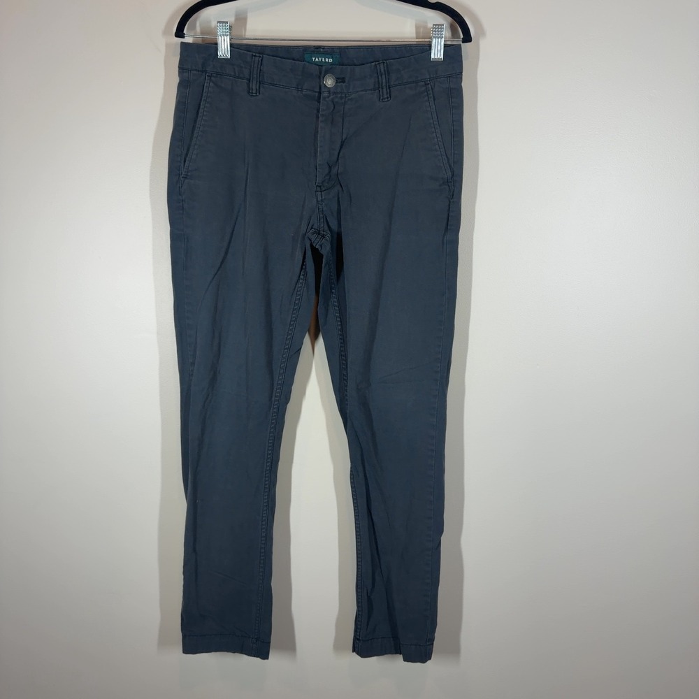 TAYLRD Mens Chino Pants Dark Charcoal Gray Fitted Stretch Size 32x32 Men's